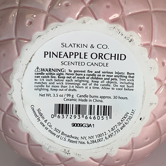 Pineapple Orchid Pink Pineapple Ceramic Slatkin BBW Candle RARE 2009 - Picture 7 of 13